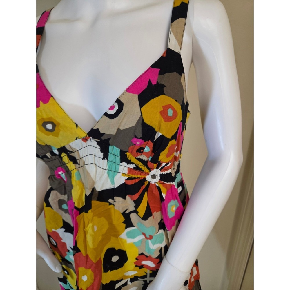 Roxy Womens Floral Babydoll Camisole Top Black Multi Color V-Neck Small - Picture 5 of 10